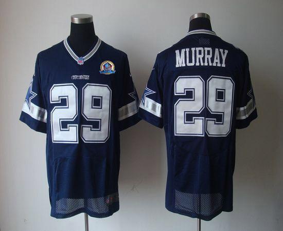 Cowboys #29 DeMarco Murray Navy Blue Team Color With Hall of Fame 50th Patch Men's Stitched NFL Elite Jersey