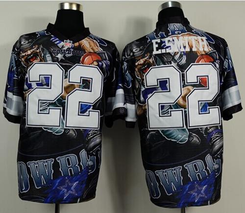 Cowboys #22 Emmitt Smith Team Color Men's Stitched NFL Elite Fanatical Version Jersey