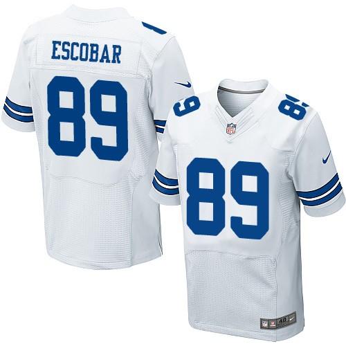 Cowboys #89 Gavin Escobar White Men's Stitched NFL Elite Jersey