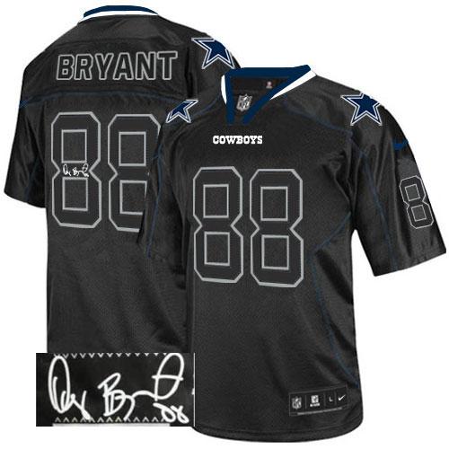 Cowboys #88 Dez Bryant Lights Out Black Men's Stitched NFL Elite Autographed Jersey