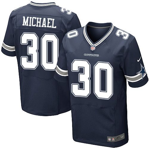 Cowboys #30 Christine Michael Navy Blue Team Color Men's Stitched NFL Elite Jersey