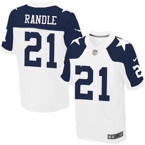 Cowboys #21 Joseph Randle White Thanksgiving Throwback Men's Stitched NFL Elite Jersey