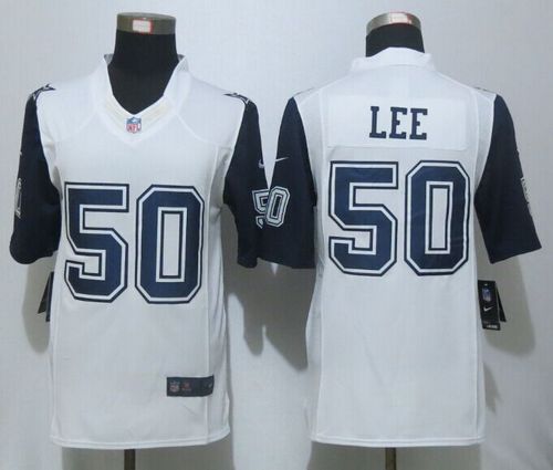 Cowboys #50 Sean Lee White Men's Stitched NFL Limited Rush Jersey