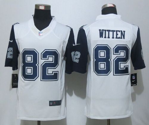 Cowboys #82 Jason Witten White Men's Stitched NFL Limited Rush Jersey