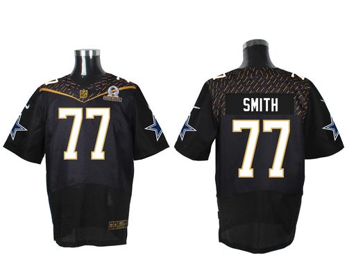 Cowboys #77 Tyron Smith Black 2016 Pro Bowl Men's Stitched NFL Elite Jersey
