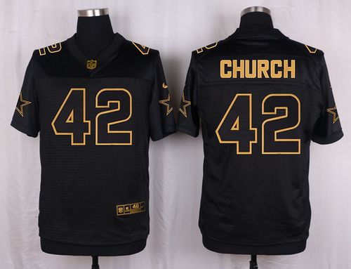 Cowboys #42 Barry Church Black Men's Stitched NFL Elite Pro Line Gold Collection Jersey