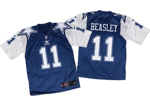 Cowboys #11 Cole Beasley Navy Blue/White Throwback Men's Stitched NFL Elite Jersey