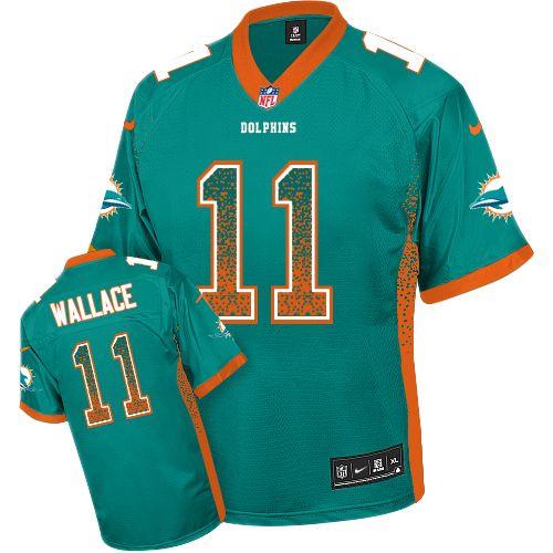 Dolphins #11 Mike Wallace Aqua Green Team Color Men's Stitched NFL Elite Drift Fashion Jersey
