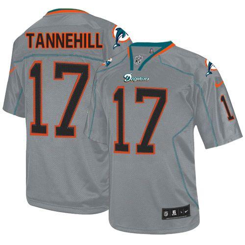 Dolphins #17 Ryan Tannehill Lights Out Grey Men's Stitched NFL Elite Jersey