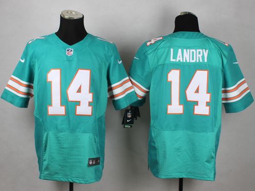 Dolphins #14 Jarvis Landry Aqua Green Alternate Men's Stitched NFL Elite Jersey