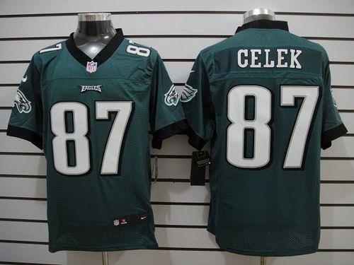 Eagles #87 Brent Celek Midnight Green Team Color Men's Stitched NFL Elite Jersey