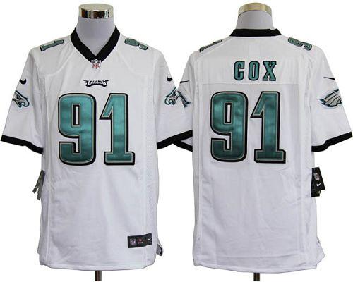 Eagles #91 Fletcher Cox White Men's Stitched NFL Game Jersey