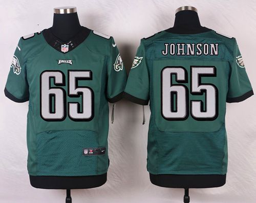 Eagles #65 Lane Johnson Midnight Green Team Color Men's Stitched NFL Elite Jersey