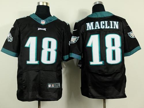 Eagles #18 Jeremy Maclin Black Alternate Men's Stitched NFL New Elite Jersey
