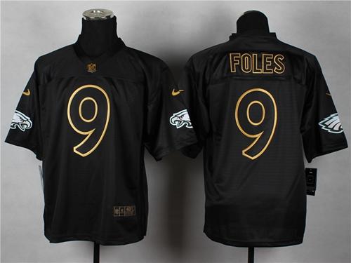 Eagles #9 Nick Foles Black Gold No. Fashion Men's Stitched NFL Elite Jersey
