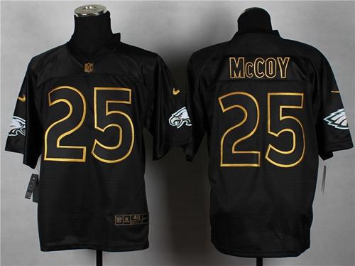 Eagles #25 LeSean McCoy Black Gold No. Fashion Men's Stitched NFL Elite Jersey