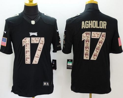 Eagles #17 Nelson Agholor Black Men's Stitched NFL Limited Salute to Service Jersey