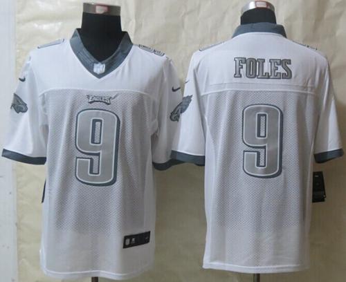 Eagles #9 Nick Foles White Men's Stitched NFL Limited Platinum Jersey