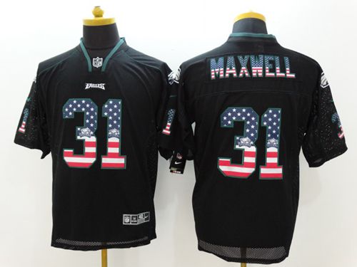 Eagles #31 Byron Maxwell Black Men's Stitched NFL Elite USA Flag Fashion Jersey