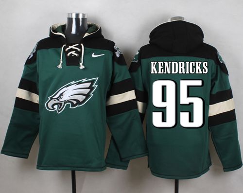 Eagles #95 Mychal Kendricks Midnight Green Player Pullover NFL Hoodie