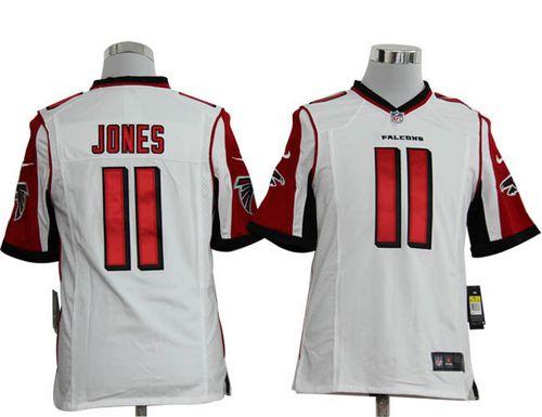 Falcons #11 Julio Jones White Men's Stitched NFL Game Jersey