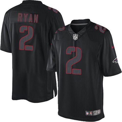Falcons #2 Matt Ryan Black Men's Stitched NFL Impact Limited Jersey