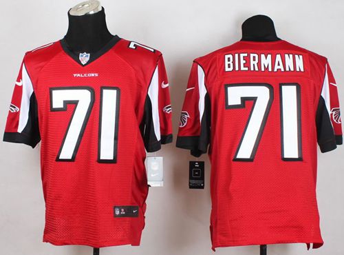 Falcons #71 Kroy Biermann Red Team Color Men's Stitched NFL Elite Jersey