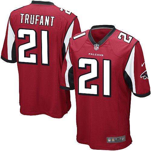 Falcons #21 Desmond Trufant Red Team Color Men's Stitched NFL Game Jersey