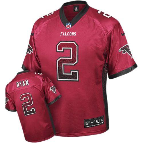 Falcons #2 Matt Ryan Red Team Color Men's Stitched NFL Elite Drift Fashion Jersey