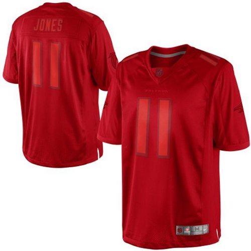 Falcons #11 Julio Jones Red Men's Stitched NFL Drenched Limited Jersey