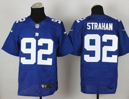 Giants #92 Michael Strahan Royal Blue Team Color Men's Stitched NFL Elite Jersey