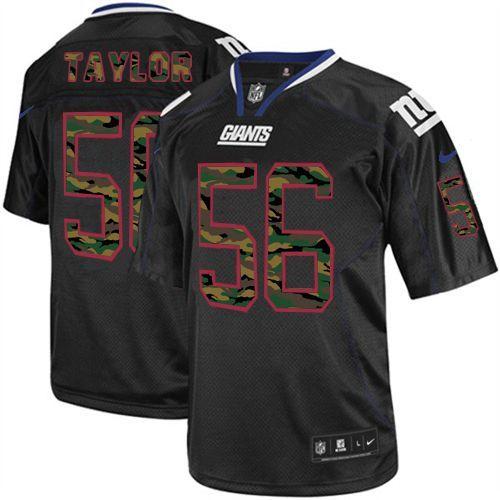Giants #56 Lawrence Taylor Black Men's Stitched NFL Elite Camo Fashion Jersey