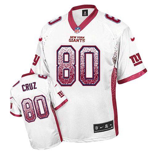 Giants #80 Victor Cruz White Men's Stitched NFL Elite Drift Fashion Jersey