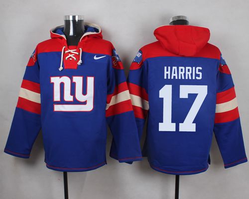 Giants #17 Dwayne Harris Royal Blue Player Pullover NFL Hoodie
