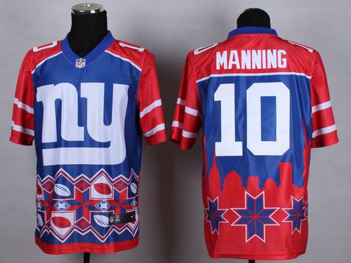 Giants #10 Eli Manning Blue Men's Stitched NFL Elite Noble Fashion Jersey
