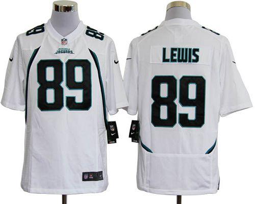 Jaguars #89 Marcedes Lewis White Men's Stitched NFL Game Jersey