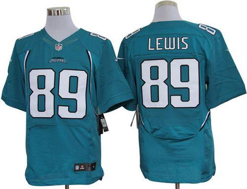 Jaguars #89 Marcedes Lewis Teal Green Team Color Men's Stitched NFL Elite Jersey