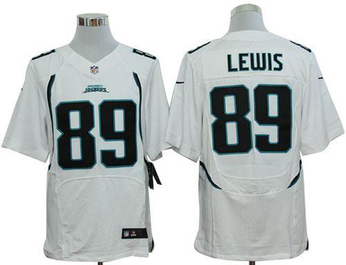 Jaguars #89 Marcedes Lewis White Men's Stitched NFL Elite Jersey