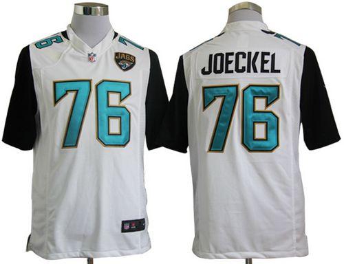 Jaguars #76 Luke Joeckel White Men's Stitched NFL Game Jersey