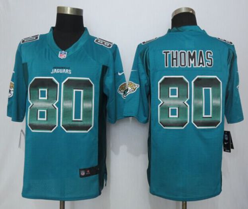 Jaguars #80 Julius Thomas Teal Green Team Color Men's Stitched NFL Limited Strobe Jersey