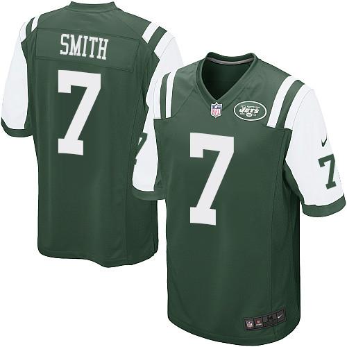 Jets #7 Geno Smith Green Team Color Men's Stitched NFL Game Jersey