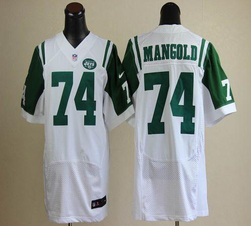 Jets #74 Nick Mangold White Men's Stitched NFL Elite Jersey