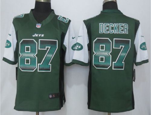 Jets #87 Eric Decker Green Team Color Men's Stitched NFL Limited Strobe Jersey