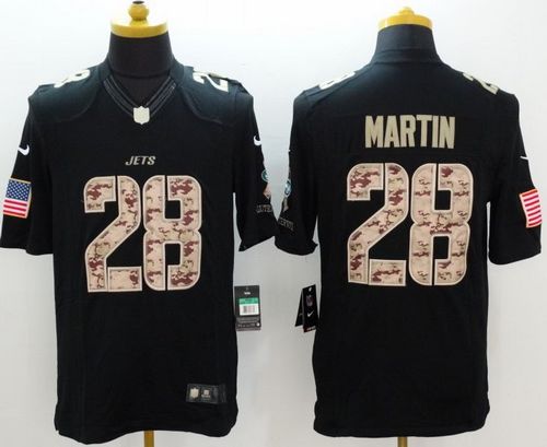 Jets #28 Curtis Martin Black Men's Stitched NFL Limited Salute to Service Jersey