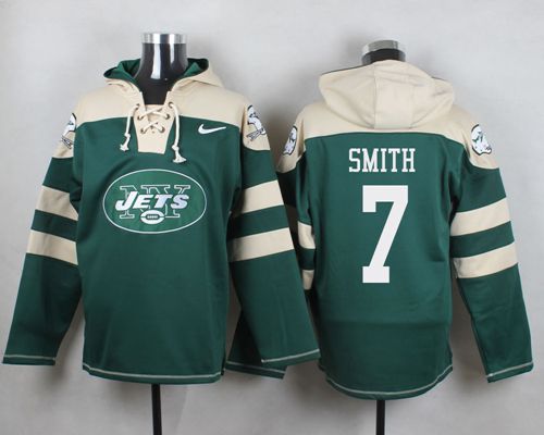 Jets #7 Geno Smith Green Player Pullover NFL Hoodie