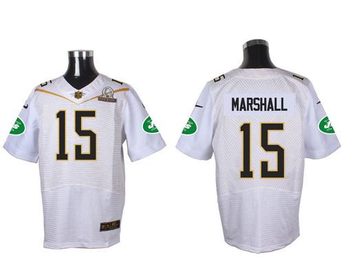 Jets #15 Brandon Marshall White 2016 Pro Bowl Men's Stitched NFL Elite Jersey