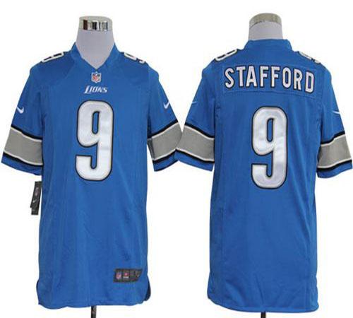 Lions #9 Matthew Stafford Blue Team Color Men's Stitched NFL Game Jersey