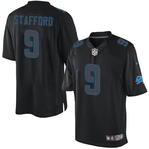 Lions #9 Matthew Stafford Black Men's Stitched NFL Impact Limited Jersey