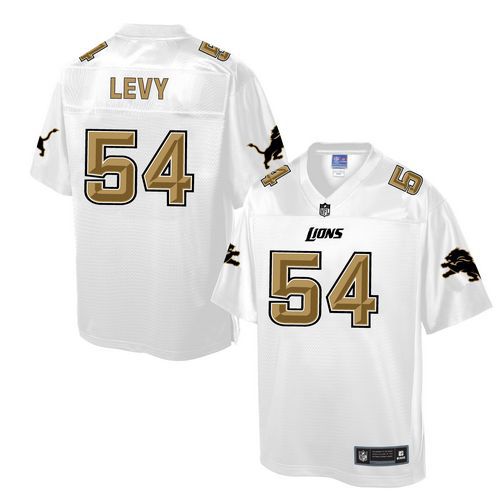 Lions #54 DeAndre Levy White Men's NFL Pro Line Fashion Game Jersey