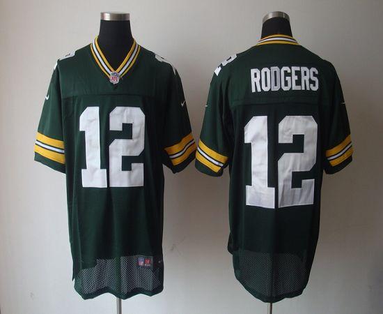 Packers #12 Aaron Rodgers Green Team Color Men's Stitched NFL Elite Jersey